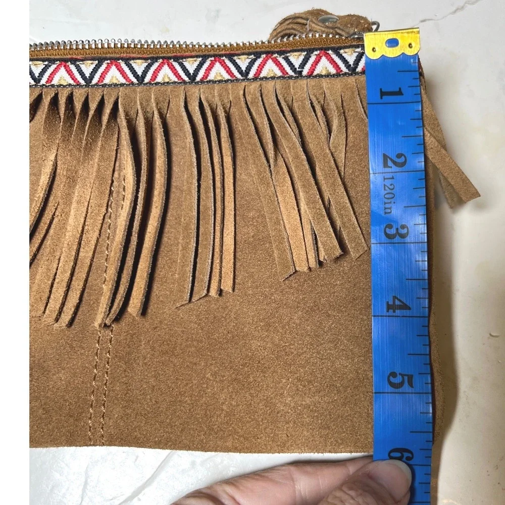 Boho Fringe Suede‎ Clutch Tan Southwestern Earthbound Trading Co